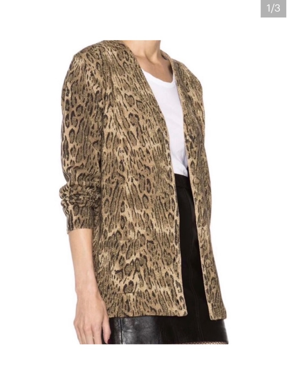 Saint Laurent Leopard Print Cardigan
